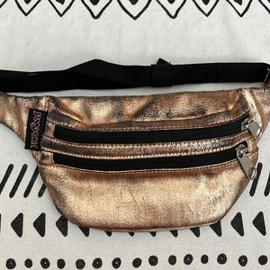 Gold chrome Jansport fanny pack